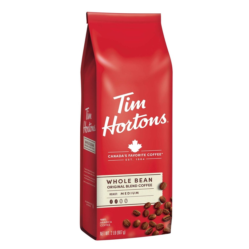 Tim Hortons Medium Roast Whole Bean Coffee – 32 oz Bag (2 lb), 100% Arabica Beans