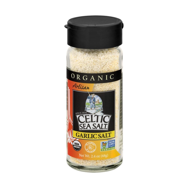 Celtic Sea Salt Organic Garlic Shaker – 2.4 oz | Natural Seasoning for Flavorful Dishes