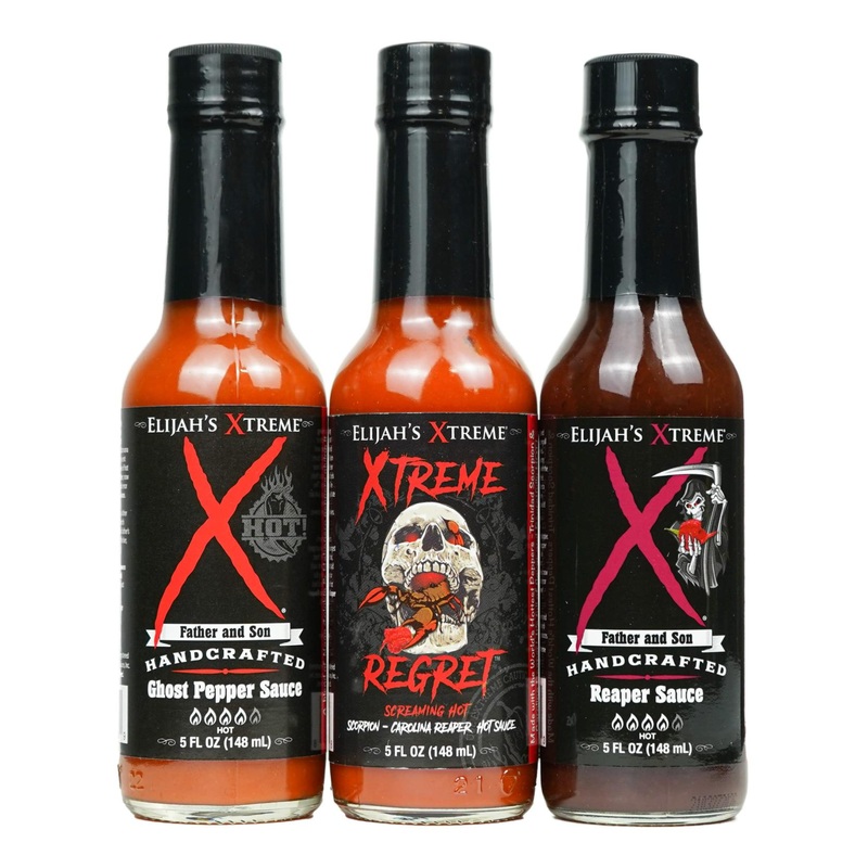 Elijah’s Xtreme Award Winning Hot Sauce Variety Pack – Ghost Pepper, Scorpion Pepper, Carolina Reaper Hot Sauces (3 Bottles)