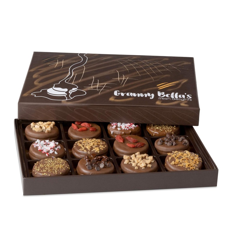 Granny Bellas Valentines Gourmet Cookie Gift Basket – Milk Chocolate Sandwich Cookies | Perfect Birthday & Corporate Sweets Delivery