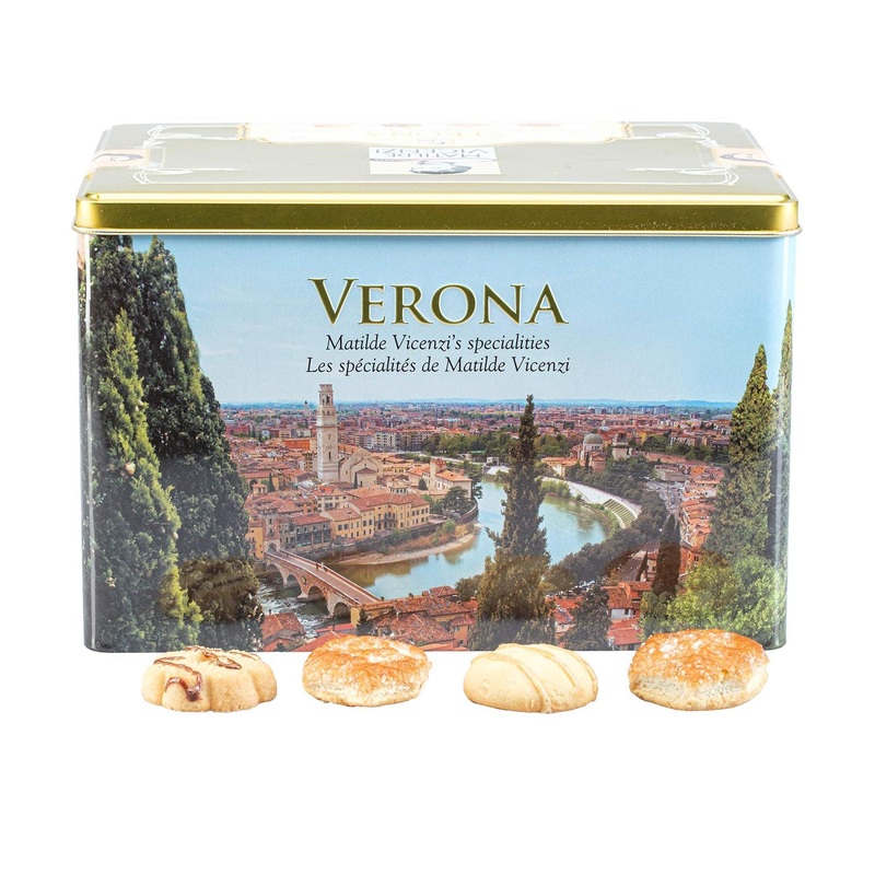 Matilde Vicenzi Verona Gift Tin – Italian Assorted Patisseries & Cookies 32 oz