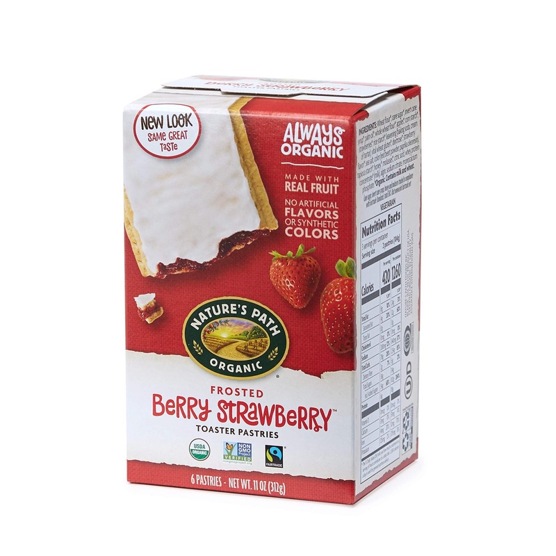 Nature’s Path Organic Frosted Strawberry Toaster Pastries – 11oz (12 Pack) Non-GMO, Real Fruit