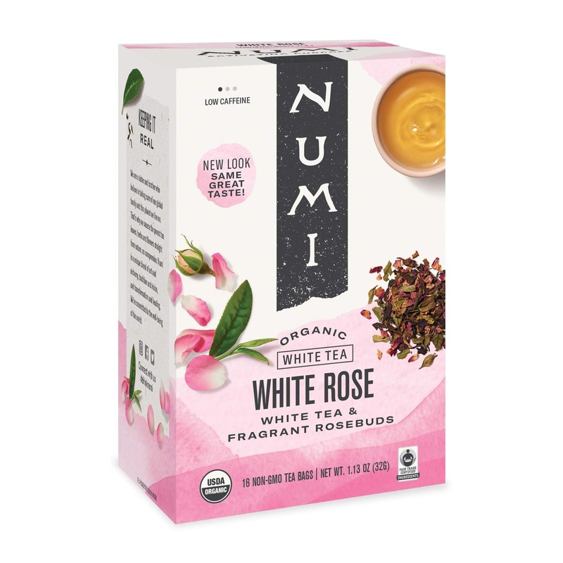 Numi Organic White Rose Tea – 16 Count Box of Premium White Tea Bags