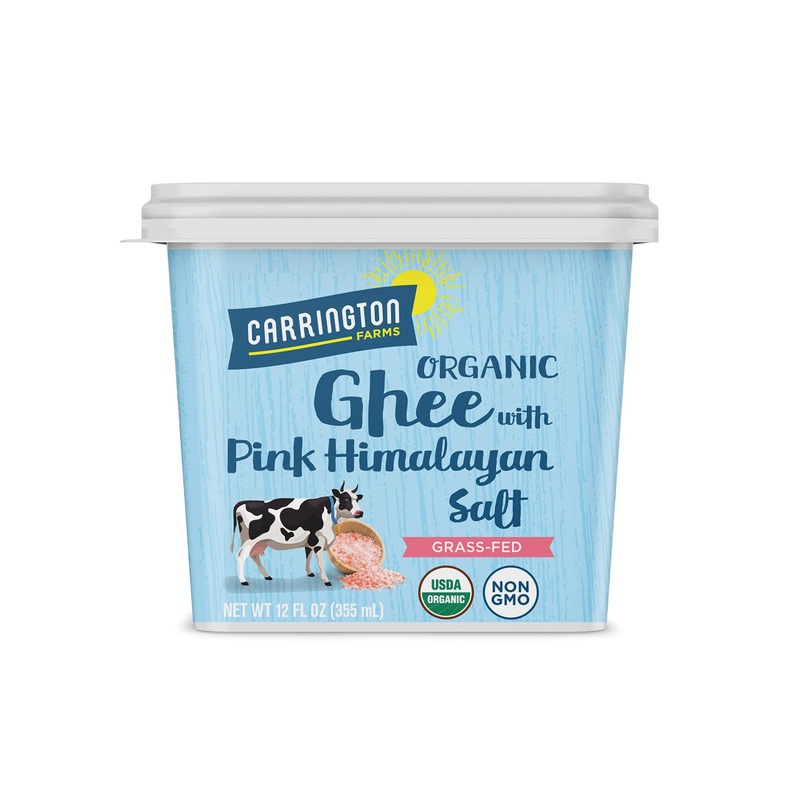 Organic Grass Fed Ghee with Himalayan Salt – 12oz by Carrington Farms