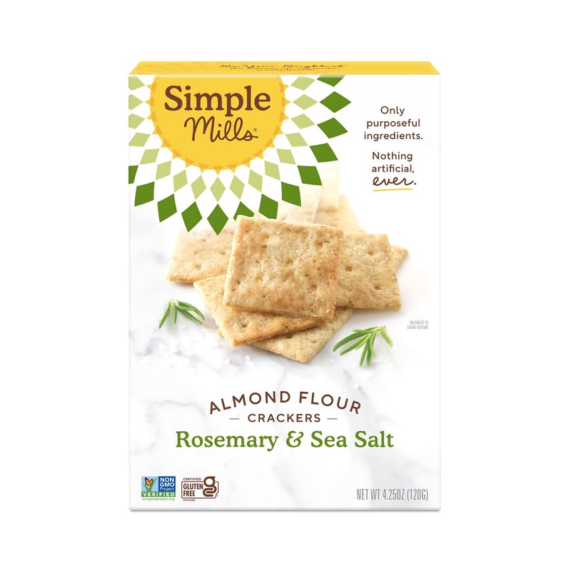 Simple Mills Almond Flour Crackers – Gluten Free Rosemary & Sea Salt Snacks, 4.25 oz