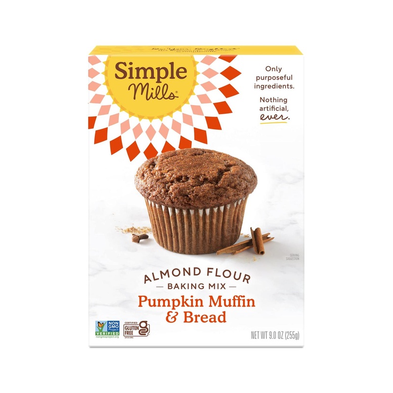 Simple Mills Pumpkin Muffin & Bread Mix – Gluten-Free Almond Flour Baking Mix, Plant-Based & Paleo, 9 oz