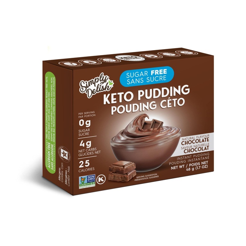 Simply Delish Instant Chocolate Pudding | Sugar Free, Keto, Vegan, Gluten Free – 1.7 OZ