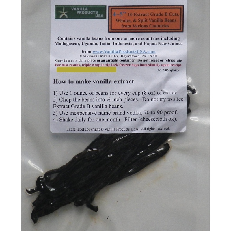 Vanilla Products USA 10 Extract Grade B Vanilla Beans 45 inches (1214 cm) 10 Count (Pack of 1)