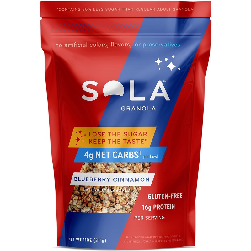 Buy Sola Low Carb Blueberry Cinnamon Granola – Keto Friendly, Low Sugar, Gluten Free, 11 oz