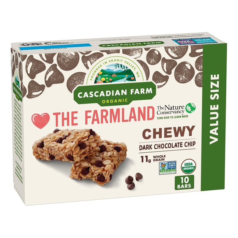 Cascadian Farm Organic Chocolate Chip Granola Bars – 12.3 oz (10 ct) | Healthy Snack