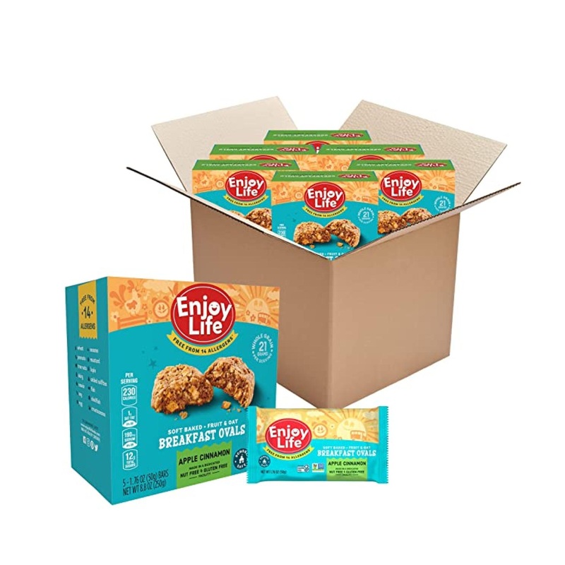 Enjoy Life Apple Cinnamon Breakfast Bars | Nut-Free, Vegan, Gluten-Free | 6-Box Pack