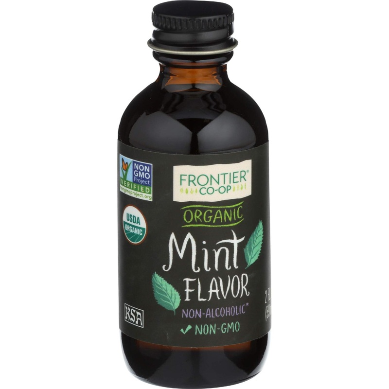 Frontier Co-op Organic Mint Flavor, 2 Oz Bottle – Kosher Certified