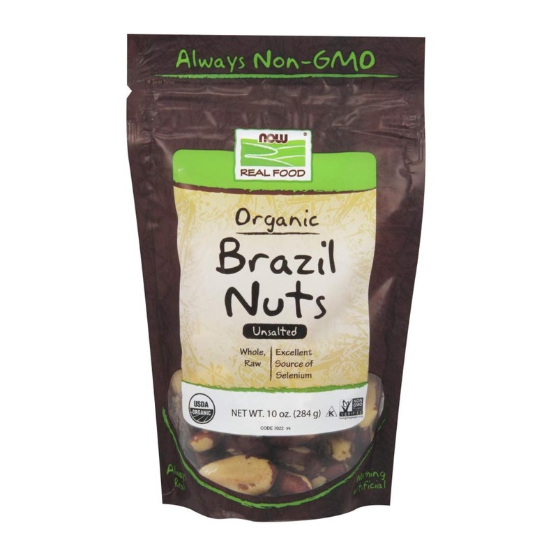 Now Foods Organic Brazil Nuts, Unsalted – 10 oz (284 g) | Real Food Snack