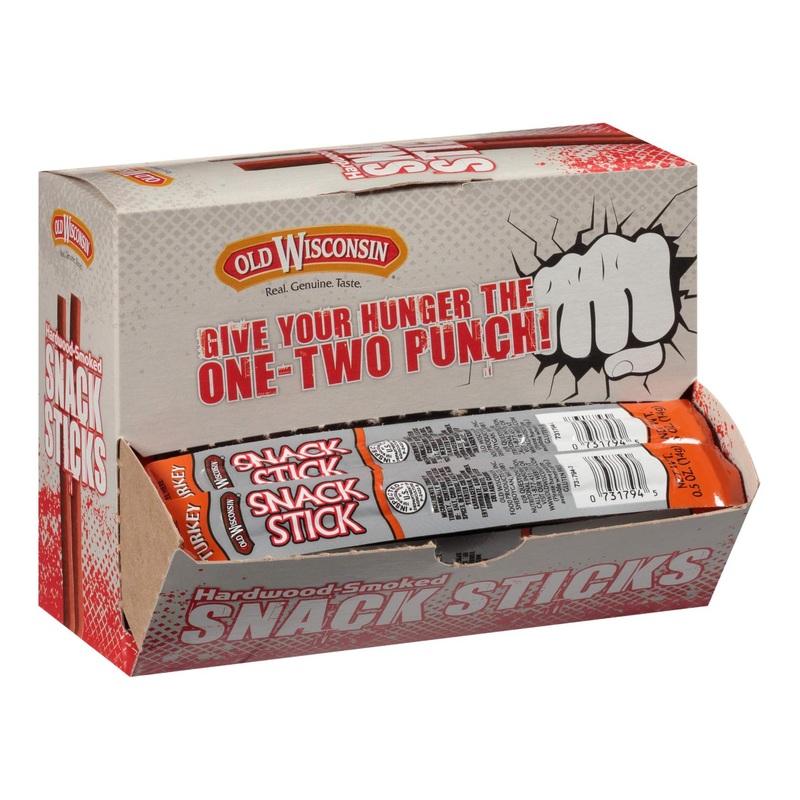 Old Wisconsin Turkey Sausage Snack Sticks – High Protein, Low Carb, Keto, Gluten Free, 42 Individually Wrapped