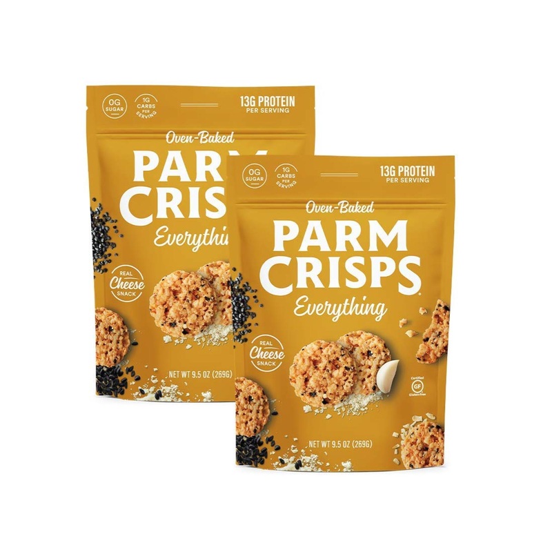 ParmCrisps Party Size Everything Parmesan Cheese Crisps – Keto, Gluten Free, High Protein, 9.5 oz (2-Pack)
