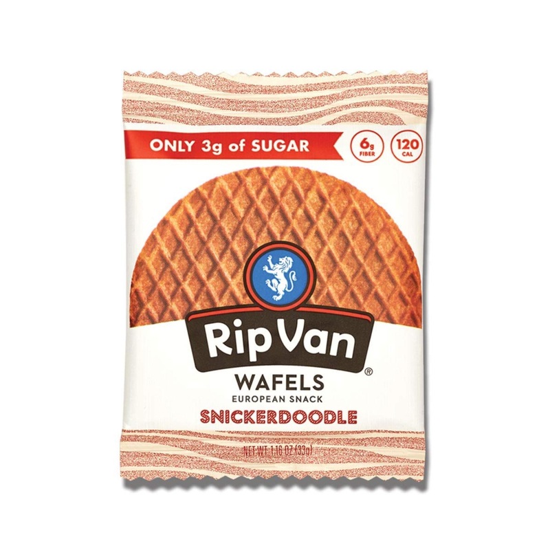 Rip Van Wafels Snickerdoodle Stroopwafels | Keto-Friendly, Low Sugar Healthy Snacks (12 Pack)
