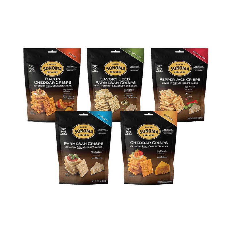 Sonoma Creamery Cheese Crisps Variety Pack – Keto Friendly, High Protein, Low Carb – 5 Count (2.25 oz Each)