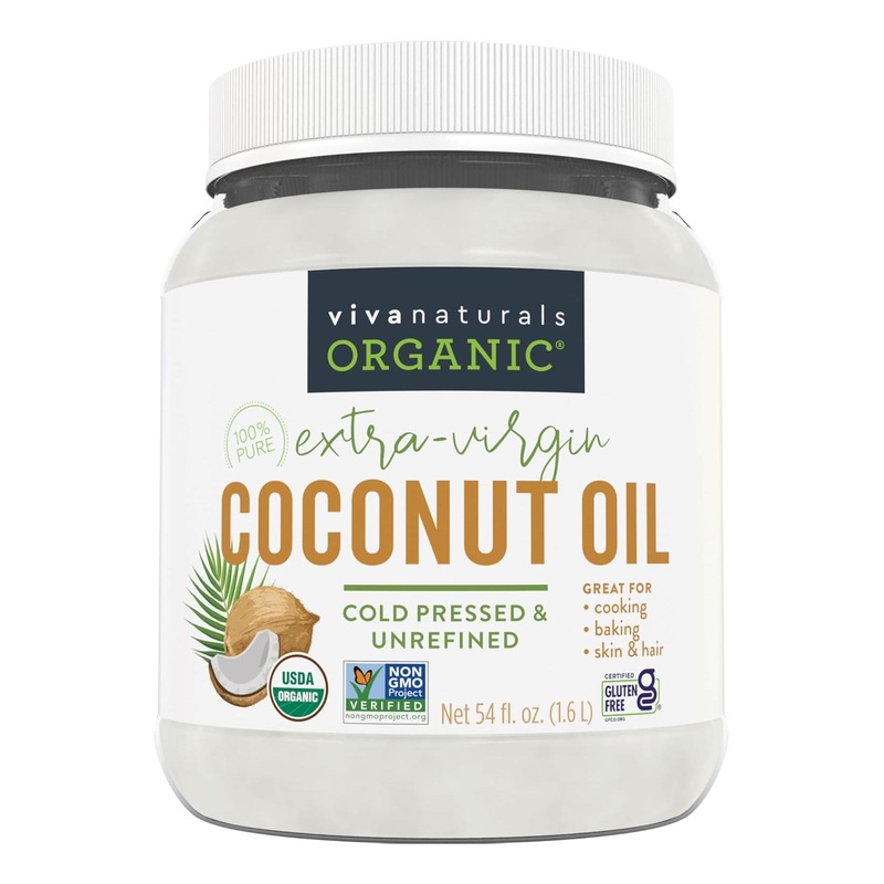 Viva Naturals Organic Extra Virgin Coconut Oil – 54 Oz | Pure & Cold-Pressed