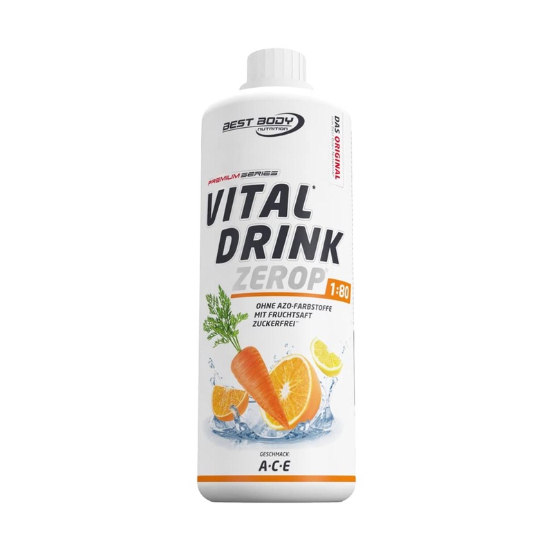 Best Body Nutrition Vital Drink Zerop A-C-E – Sugar-Free Beverage Concentrate (1L) | Makes 80 Liters | Original Sirup