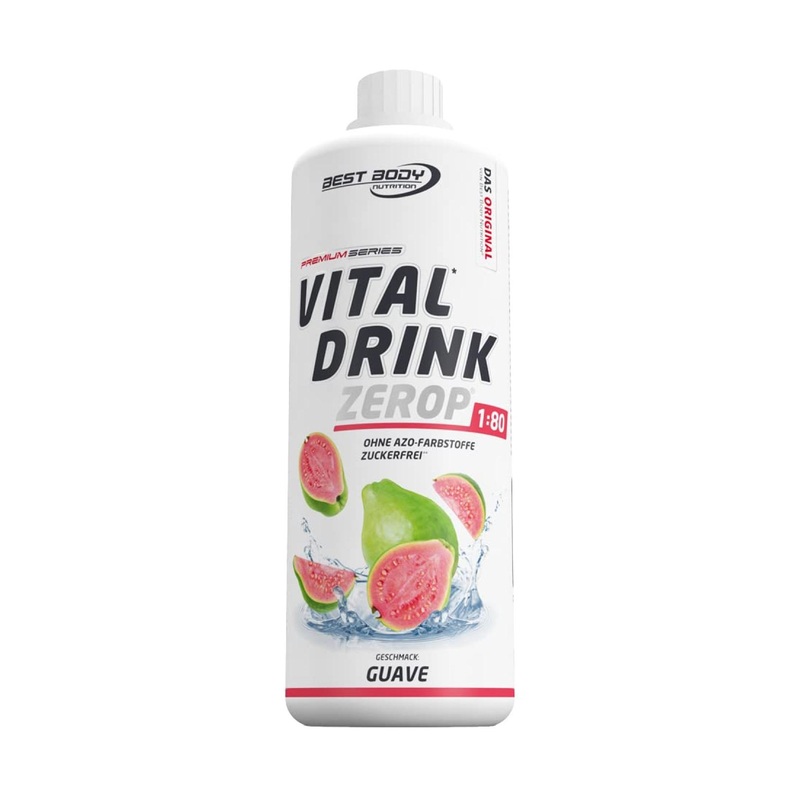 Best Body Nutrition Vital Drink Zerop Guave – Sugar-Free Beverage Concentrate | 80L Yield | 1000ml Sirup – Original Flavor