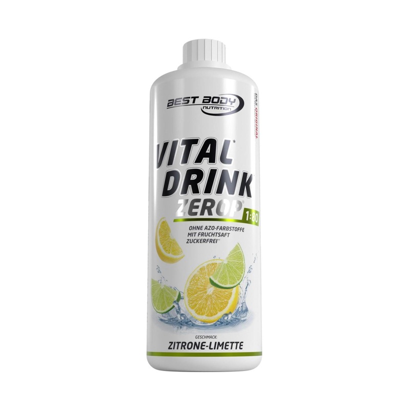 Best Body Nutrition Vital Drink Zerop – Lemon Lime Concentrate Sugar-Free Syrup 1000ml (Makes 80 Liters) – 1 Pack