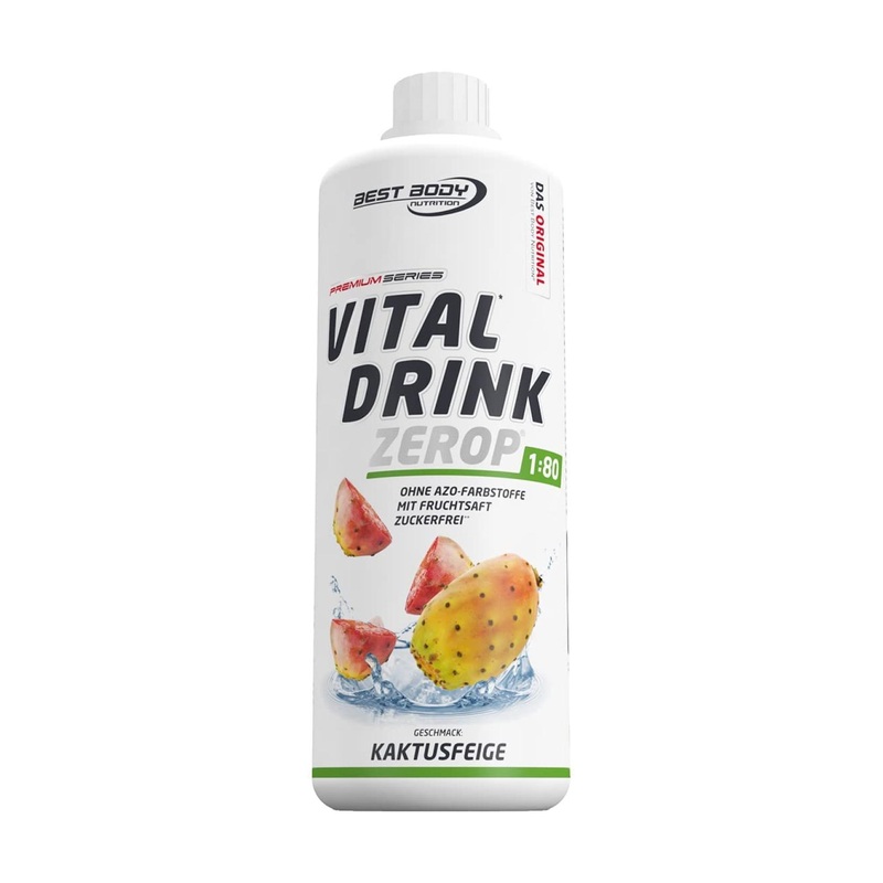 Best Body Nutrition Vital Drink Zerop – Sugar-Free Cactus Fig Beverage Concentrate – 1L (1 Pack) – Yields 80 Liters