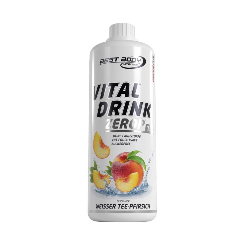 Best Body Nutrition Vital Drink Zerop – White Tea Peach Concentrate | Sugar-Free 1:80 Dilution Ratio | 1000ml Pack – Delivers 80 Liters of Refreshing Beverage