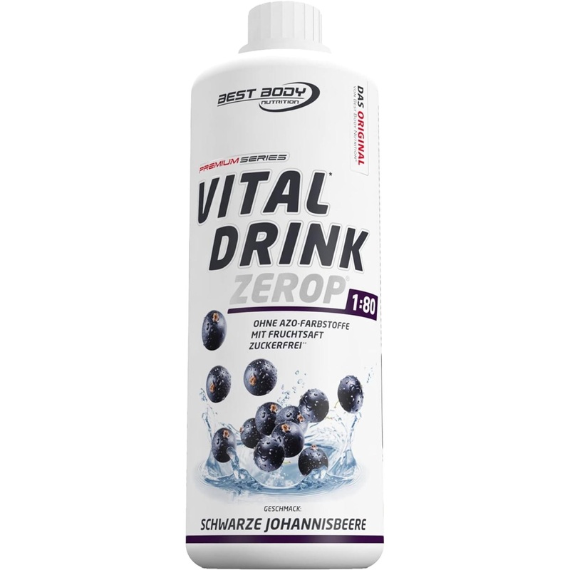 Buy Best Body Nutrition Vital Drink Zerop – Sugar-Free Black Currant Concentrate – 1L (Makes 80L) – Original Beverage Syrup