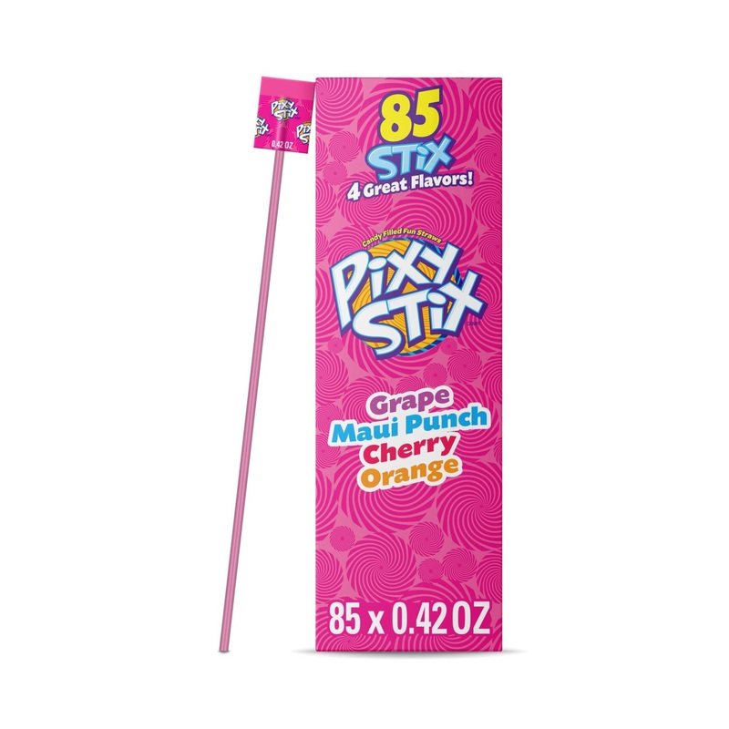 Buy Wonka Pixy Stix – Sour Powder Straws in Grape Maui Punch Cherry & Orange – Sweet & Tart Candy – 85 Count (0.42 oz each) – International Shipping Available