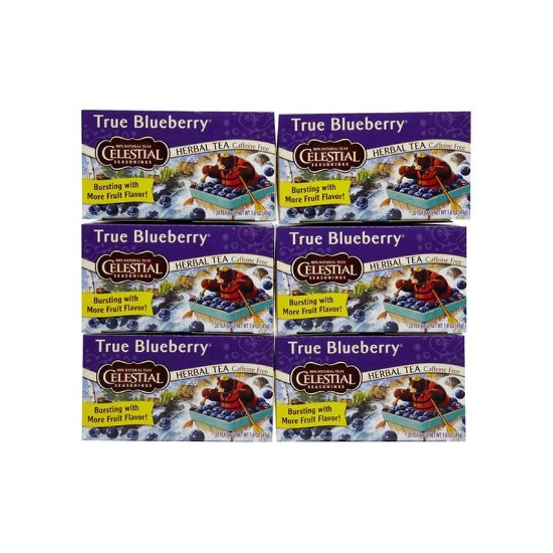 Celestial Seasonings True Blueberry Herbal Tea – Caffeine Free, 20 Bags (1.6 oz)