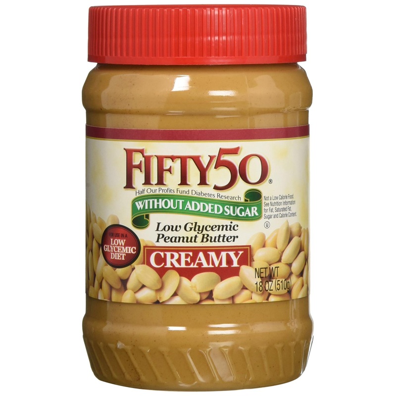Fifty 50 Low Glycemic Creamy Peanut Butter  18 oz (510 g) | Healthy Snacking Option