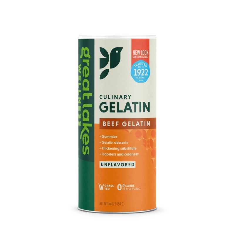 Great Lakes Unflavored Beef Hide Gelatin Collagen – 16 oz Joint Care