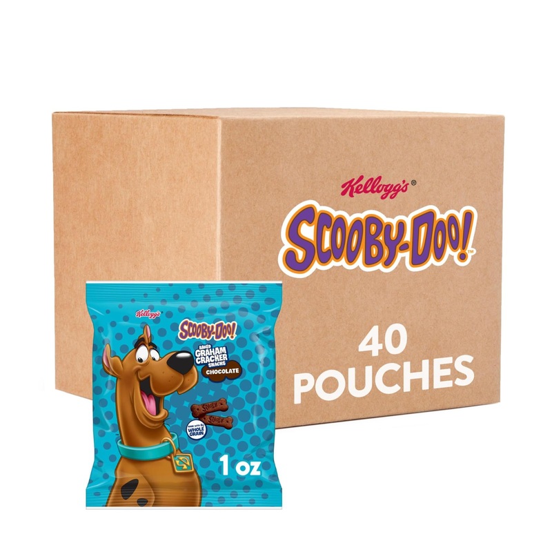 Kellogg’s SCOOBY-DOO! Baked Graham Cracker Snacks – Chocolate 40 Pouches | Lunch Snacks & Snack Crackers – International Shipping Available