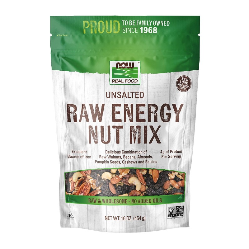 Now Foods Unsalted Raw Energy Nut Mix – 16 oz (454 g) | Real Food Snack for Energy