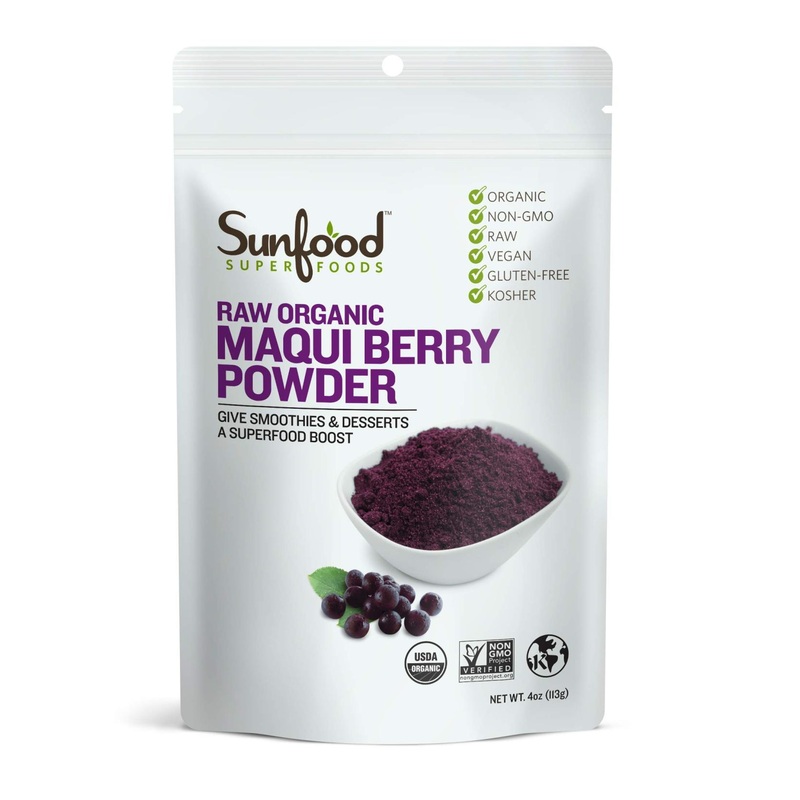 Sunfood Organic Maqui Berry Powder 4 oz – Raw Superfood for Boosting Health