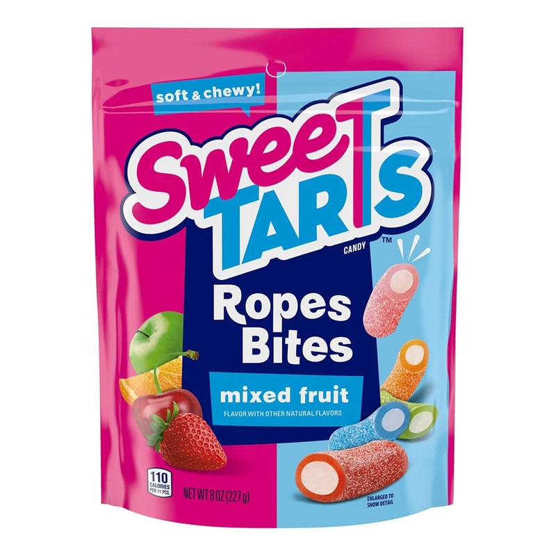 SweeTARTS Rope Bites Candy – Mixed Fruit 8oz Resealable Bag | Sweet & Chewy Treats | International Shipping Available