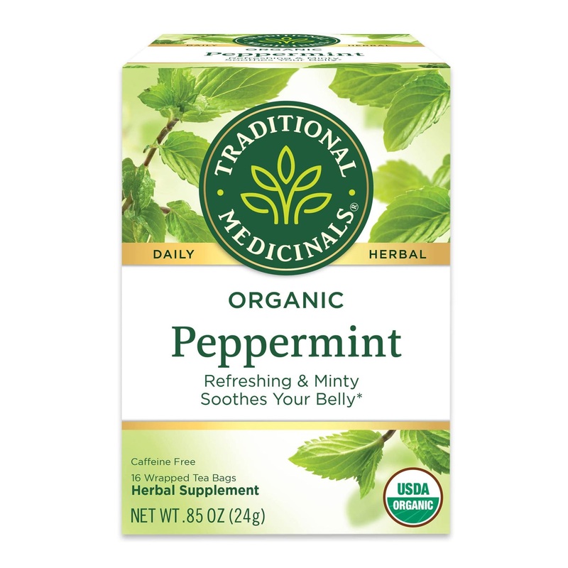 Traditional Medicinals Organic Peppermint Herbal Tea – Caffeine Free, 16 Wrapped Bags (0.85 oz)