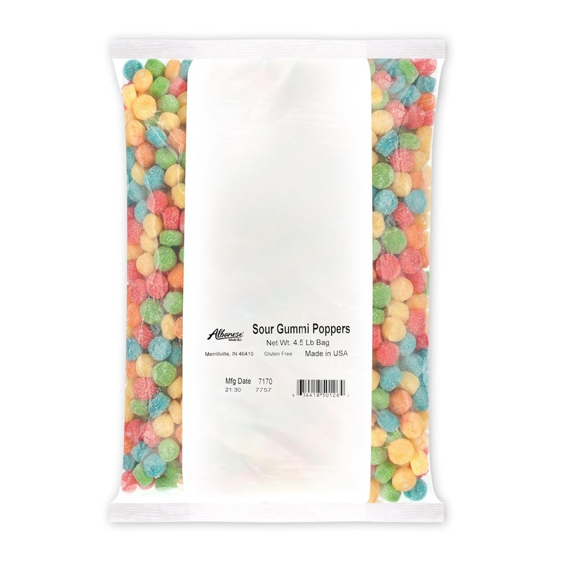 Albanese Sour Gummi Poppers – 4.5lbs Candy Bag | World’s Best Quality