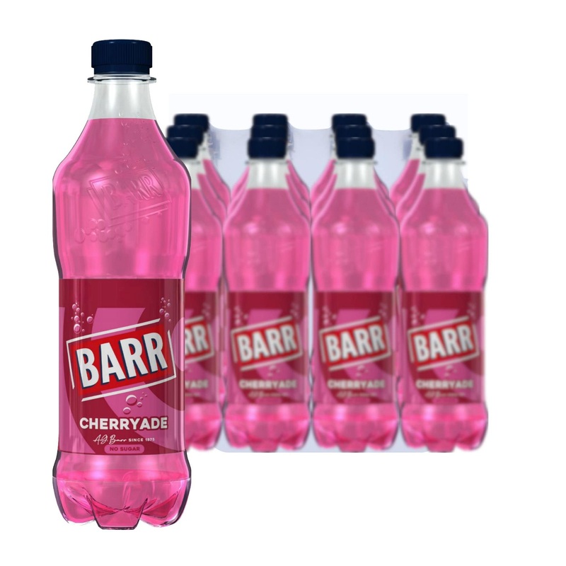 BARR Cherryade No Sugar Fizzy Drink 500ml – 12 Bottles | Refreshing Cherry Flavor