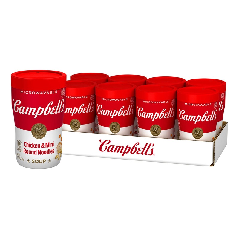 Campbell’s Sipping Soup Chicken & Mini Round Noodle Soup 10.75 Oz Microwavable Cup (Case of 8) Chicken & Mini Round Noodle 10.75 Ounce (Pack of 8)