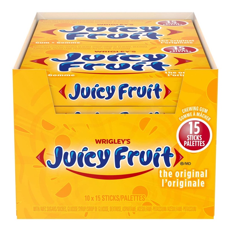 Juicy Fruit Gum Wrigley’s Juicy Fruit Gum – 10/15ct tray