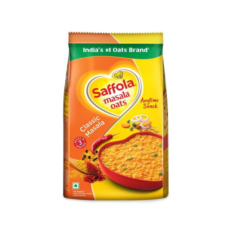 Saffola Masala Oats 500g – Tasty & Healthy Evening Snack | Classic Masala Flavor
