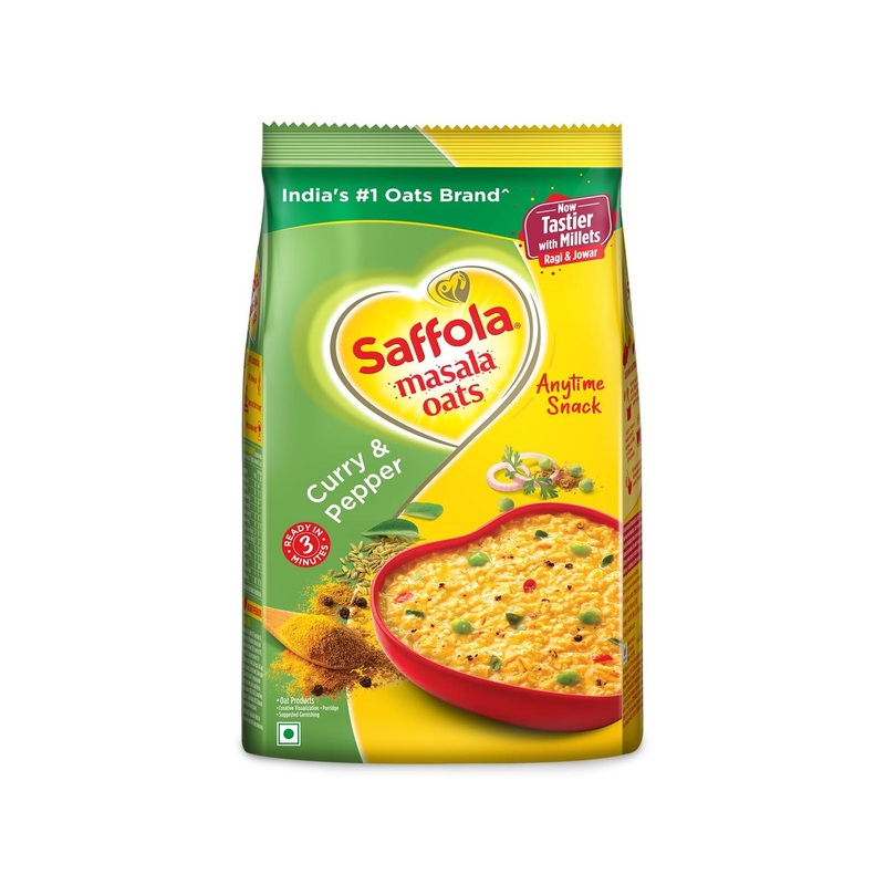 Saffola Masala Oats Tasty Evening Snack Healthy Snack Curry&Pepper 500G Curry & Pepper