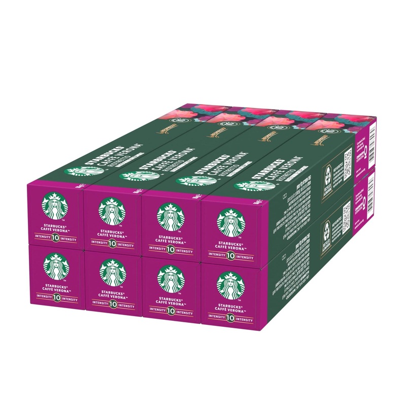 STARBUCKS Caff Verona Nespresso Dark Roast Coffee Capsules | 80 Count Pack – Premium International Shipping