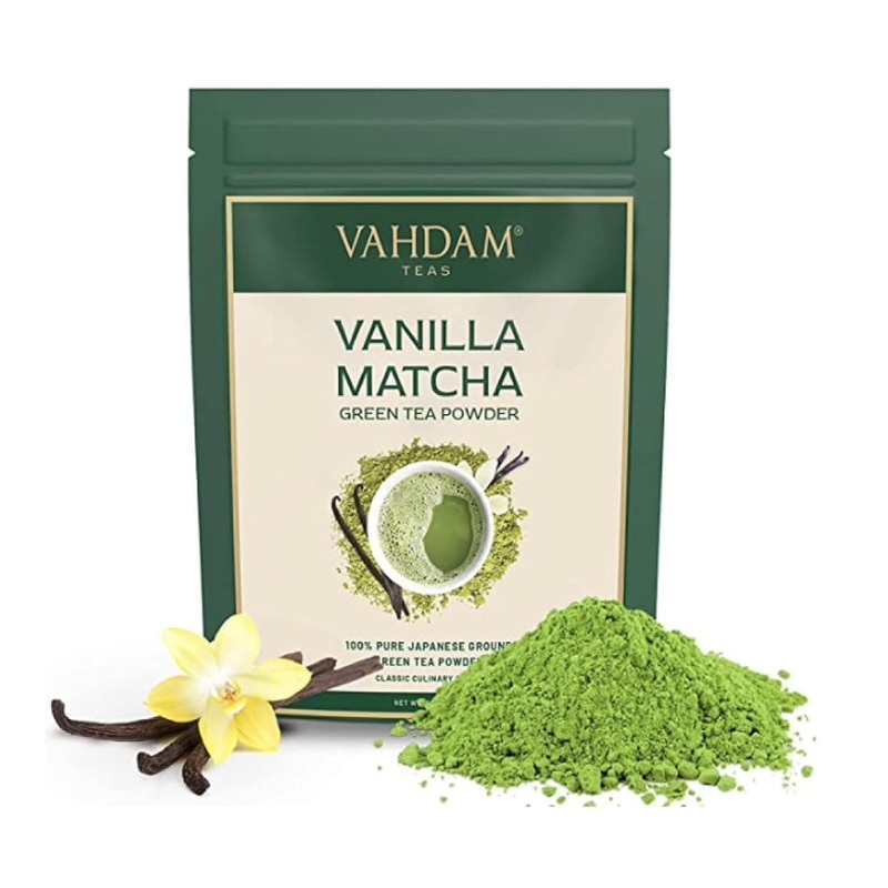 VAHDAM Vanilla Matcha Green Tea Powder – 1.76oz (25 Cups) | Japanese Matcha with Pure Vanilla for Delicious Matcha Lattes