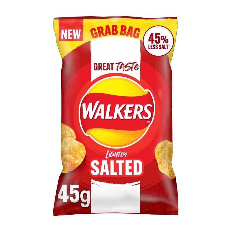 Walkers Less Salt Lightly Salted 45g – Reduced Sodium Chips | 1 Pack