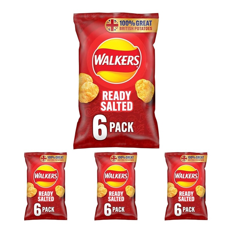 Walkers Ready Salted Multipack Crisps 6x25g (Pack of 4) 25 g (Pack of 24)