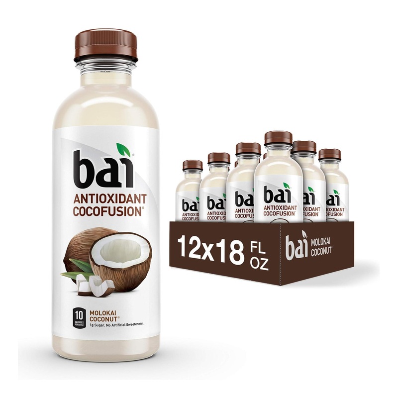 Bai Coconut Flavored Water – Molokai Coconut Antioxidant Infused Drinks 18oz (Pack of 12)