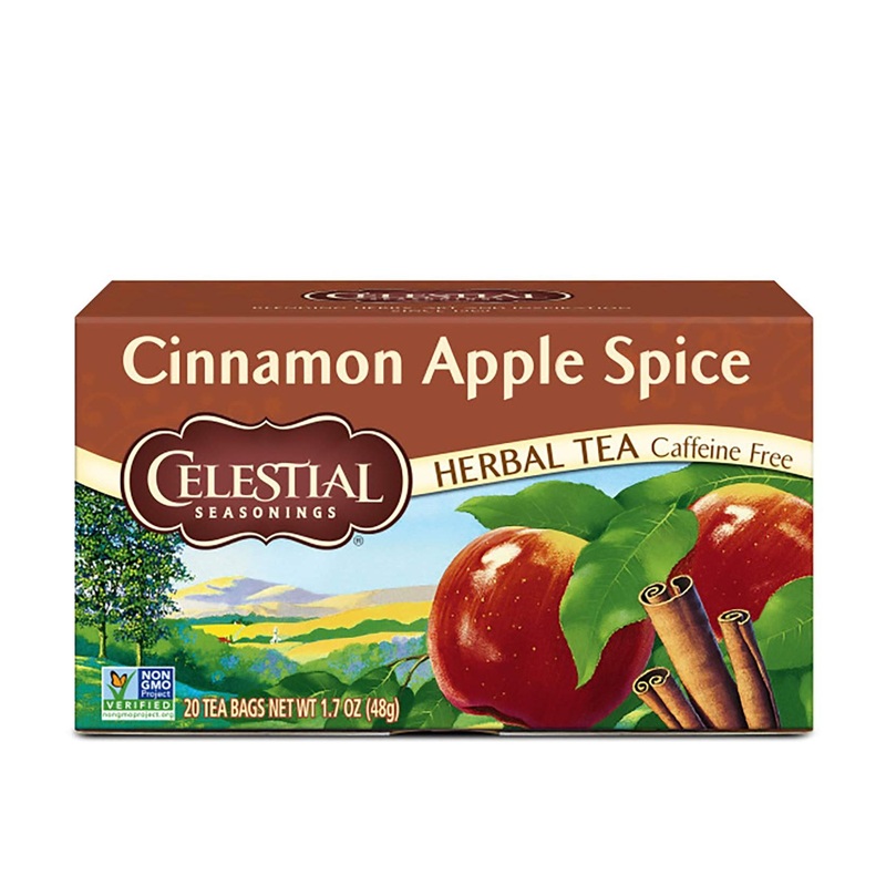 Celestial Seasonings Cinnamon Apple Spice Herbal Tea, Caffeine-Free, 20 Tea Bags – Pack of 6, 1.7oz