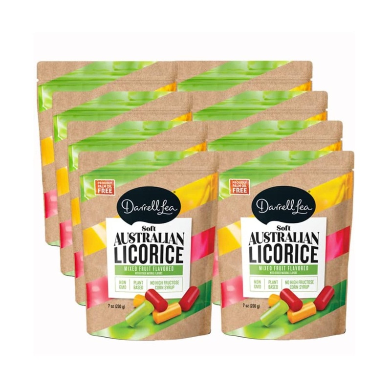 Darrell Lea Mixed Flavor Soft Australian Licorice – 7oz Bags (Pack of 8) | Non-GMO, Palm Oil Free, Vegan & Kosher | Ethically-Sourced Ingredients